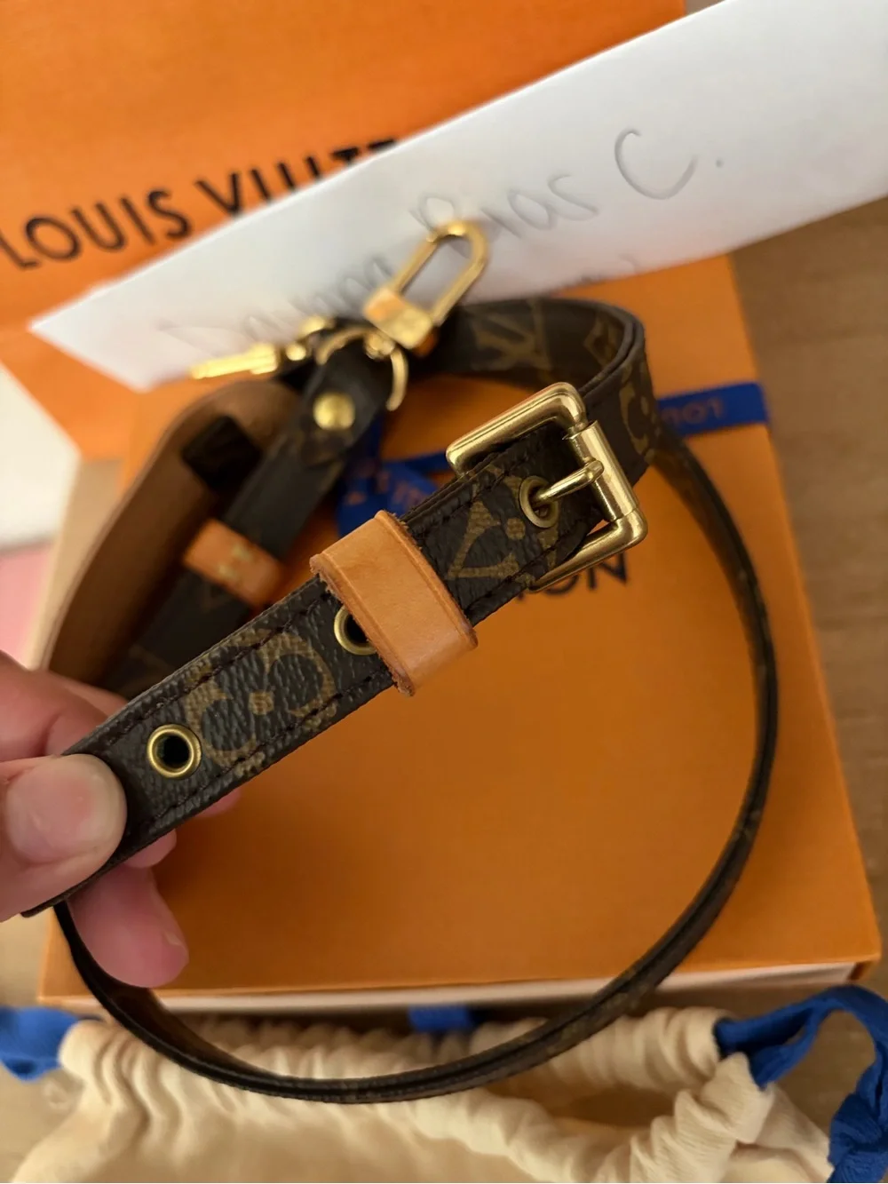 Louis Vuitton Monogram Adjustable Shoulder Strap in Brown and Tan - Picture 5 of 8